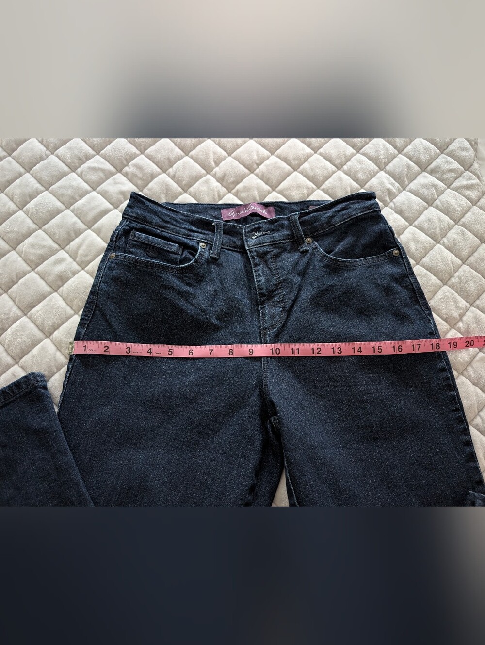 Gloria Vanderbilt Amanda Stretch Denim Jeans, Dark Blue, Size Petite 6 - Picture 8 of 12